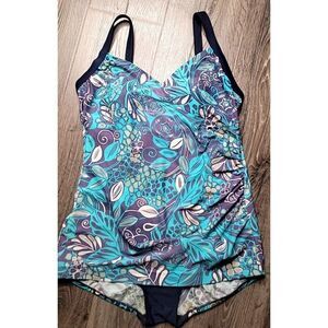 Silhouette Solutions Shaping Slimming Beaded One-piece Swimsuit Women's Size 12D